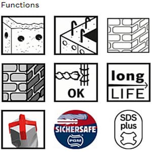 Bosch 10 x 50 x 110 mm SDS Plus-5X Hammer Drill Bits, 2 608 833 797