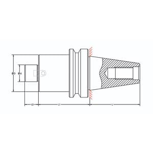 Tooltech BT-40 / 40 mm Dia. x 100 mm Length Stub Milling Arbour