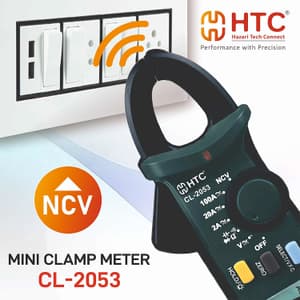 HTC 1999 Count / 100A AC/DC TRMS Mini Clamp Meter with Backlight, CL-2053