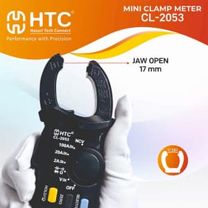 HTC 1999 Count / 100A AC/DC TRMS Mini Clamp Meter with Backlight, CL-2053