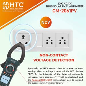 HTC 5999 Count / 2000A AC/DC True RMS Solar PV Clamp Meter, CM-2061PV