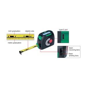 Insize 5 Mtr Digital Measuring Bluetooth Tape with 40 Mtr Laser Distance Meter, 9563-C40