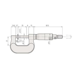 Mitutoyo 0 - 1 inch Paper Thickness Micrometer, 169-103-10