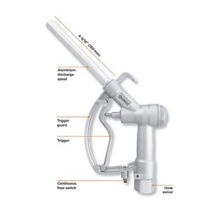 Groz 1 Inch / 75 LPM Manual Fuel Control Nozzle (Straight), FCN/S/0-1/0-1/N