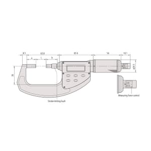 Mitutoyo 15 - 30 mm ABSOLUTE Digital Micrometer with Adjustable Measuring Force, 227-203-20