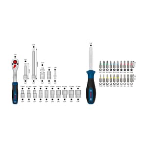 Bosch 37 Pcs 1/2 Inch Sq. Drive Ratchet Set, 1 600 A03 AC7