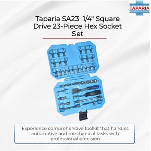 Taparia 23 Pcs 1/4 Inch Sq. Drive Socket Set, SA 23