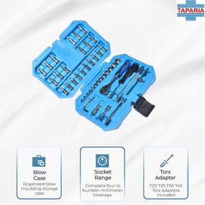 Taparia 23 Pcs 1/4 Inch Sq. Drive Socket Set, SA 23
