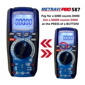 Metravi 6000 Counts / 1000 V AC / DC Digital TRMS Multimeter with VFD, PRO 587