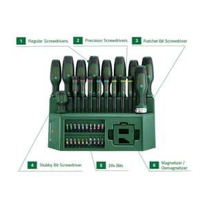 Bosch 39 Pcs Mix Screwdriver Set with Stand, 1 600 A02 Z9L