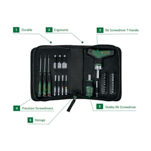 Bosch 31 Pcs Mix Screwdriver Set with Bag, 1 600 A03 9HX