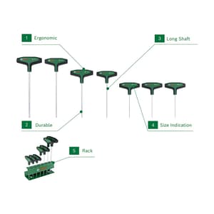 Bosch 7 Pcs T-Handle Torx Screwdriver Set, 1 600 A03 9J2
