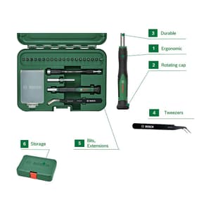 Bosch 24 Pcs Precision Bit Screwdriver Set, 1 600 A03 9HT