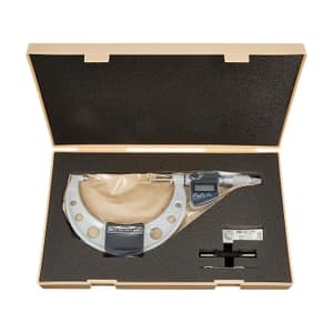 Mitutoyo 75 - 100 mm / 15 Degree Digital Point Micrometer with Carbide Tip, 342-254-30