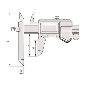 Mitutoyo 0 - 200 mm Digital ABS Offset Caliper with Thumb Roller, 573-602-20