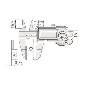 Mitutoyo 0 - 150 mm Digital ABS Blade Caliper with Thumb Roller, 573-634-20