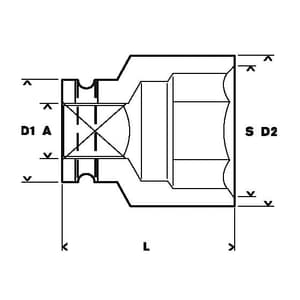Bosch 14 mm, 1/4" Sq. Drive Sockets For Impact Wrenches, 2 608 622 300