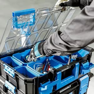 Hogert 517 x 331 x 331 mm Tool Organizer with Polycarbonate Lid & Cups, HT7G503