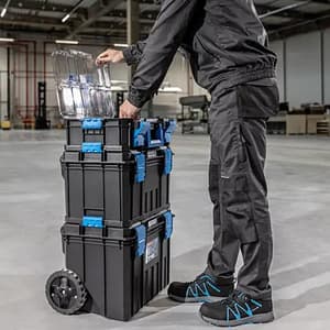 Hogert 517 x 331 x 331 mm Tool Organizer with Polycarbonate Lid & Cups, HT7G503