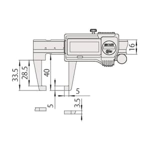 Mitutoyo 0 - 150 mm Digital ABS Neck Caliper with Thumb Roller, 573-651-20