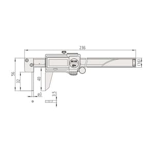 Mitutoyo 150 mm / 6 inch Digital ABS Tube Thickness Caliper with Thumb Roller, 573-761-20