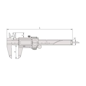 Mitutoyo 0 - 200 mm Absolute Digital Caliper with Thumb Roller without SPC Data Output (IP67 Coolant-Proof), 500-703-20