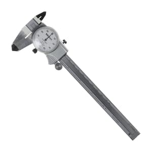 Mitutoyo 150 mm / 6 inch Dial Caliper with Carbide-tipped Jaws for OD & ID Measurement (0.1 inch Per One Revolution), 505-738