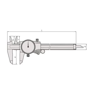 Mitutoyo 150 mm / 6 inch Dial Caliper with Locking screw & Thumb Roller (0.2 inch Per One Revolution), 505-740J