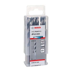 Bosch 6.10 mm HSS Metal Drill Bits PointTeQ Range (Pack of 10 Pcs), 2 608 577 229