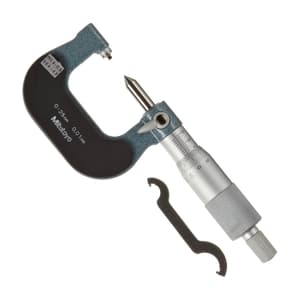 Mitutoyo 0 - 25 mm Screw Thread Micrometer (64 - 48 TPI), 125-101