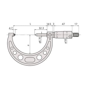 Mitutoyo 50 - 75 mm Screw Thread Micrometer (44 - 28 TPI), 125-111