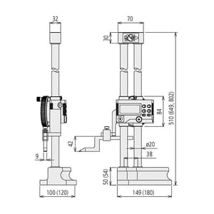 Mitutoyo 600 mm / 24 inch Double Column Digital Height Gauge, 192-672-10