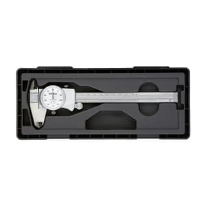 Mitutoyo 150 mm / 6 inch Silver Cover Dial Caliper with Locking screw & Thumb Roller (0.2 inch Per One Revolution), 505-742J
