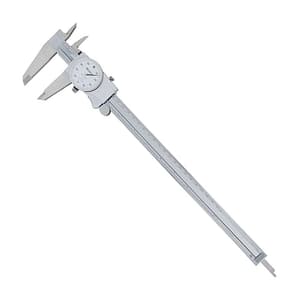 Mitutoyo 300 mm / 12 inch Dial Caliper with Carbide-tipped jaws for OD measurement (0.1 inch Per One Revolution), 505-747