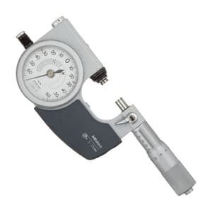 Mitutoyo 0 - 25 mm Dial Indicating Micrometer with Left Side Operating Button, 510-141