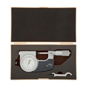 Mitutoyo 0 - 25 mm Dial Indicating Micrometer with Left Side Operating Button, 510-141