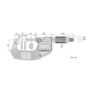 Mitutoyo 75 - 100 mm QuantuMike Digital Micrometer With Bidirectional Output, 293-143-40