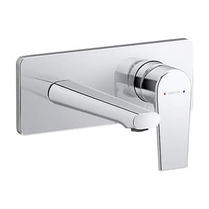 Kohler APT Flux Single-control Wall Mount Basin Faucet Trim in Polished Chrome, K-34039IN-4ND-CP
