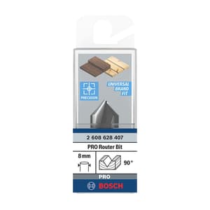 Bosch 16 mm Pro Router Bit (V-Groove Bit), 2 608 628 407