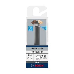 Bosch 9.5 mm Pro Router Bit (Bottom Bearing Flush Trim Bit 2 Flute), 2 608 628 346