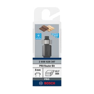 Bosch 12.7 mm Pro Router Bit (Bottom Bearing Flush Trim Bit 2 Flute), 2 608 628 347