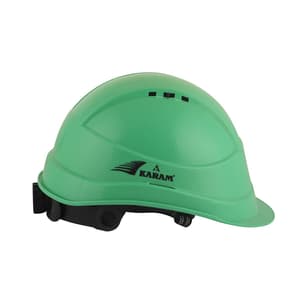 Karam ISI Marked Shelblast Safety Helmet With Plastic Cradle Peak & Ratchet Type Adjustment (Mint Green), PN542