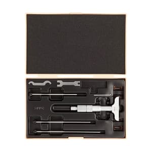 Mitutoyo 0 - 100 mm Depth Micrometer with Interchangeable Rods (63.5 mm Base Width), 129-111