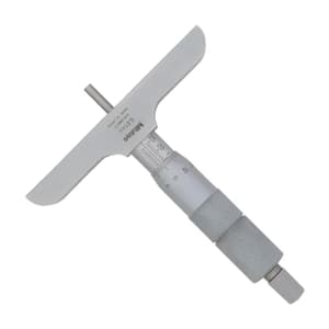 Mitutoyo 0 - 50 mm Depth Micrometer with Interchangeable Rods (101.6 mm Base Width), 129-113