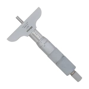 Mitutoyo 0 - 3 inch Depth Micrometer with Interchangeable Rods (2.5 inch Base Width), 129-126