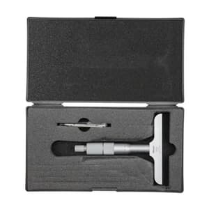 Mitutoyo 0 - 25 mm Depth Micrometer with Interchangeable Rods (101.6 mm Base Width), 129-155