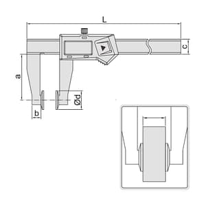 Insize 150 mm / 6 inch Disk Faces Digital Caliper with Data Interface, 1533-150