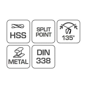 Hogert 0.80 x 30 mm HSS Drill Bits For Metal (Pack of 10 Pcs), HT6D801