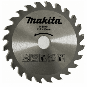 Makita 5 inch / 125 mm TCT Saw Blade For Wood (40 Teeth), D-80911