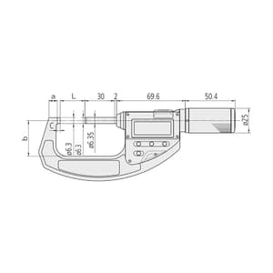 Mitutoyo 0 - 30 mm QuickMike Digital ABS Micrometer, 293-666-20